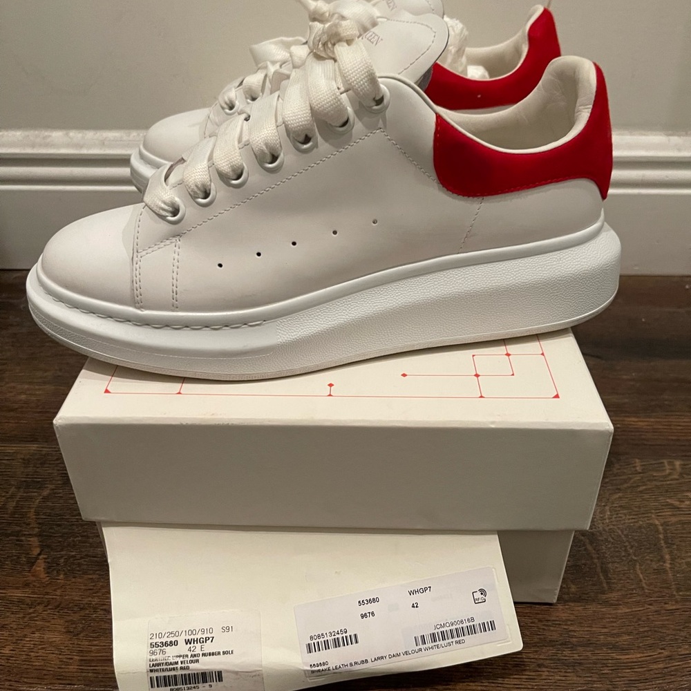 Alexander McQueen White and Red Sneakers